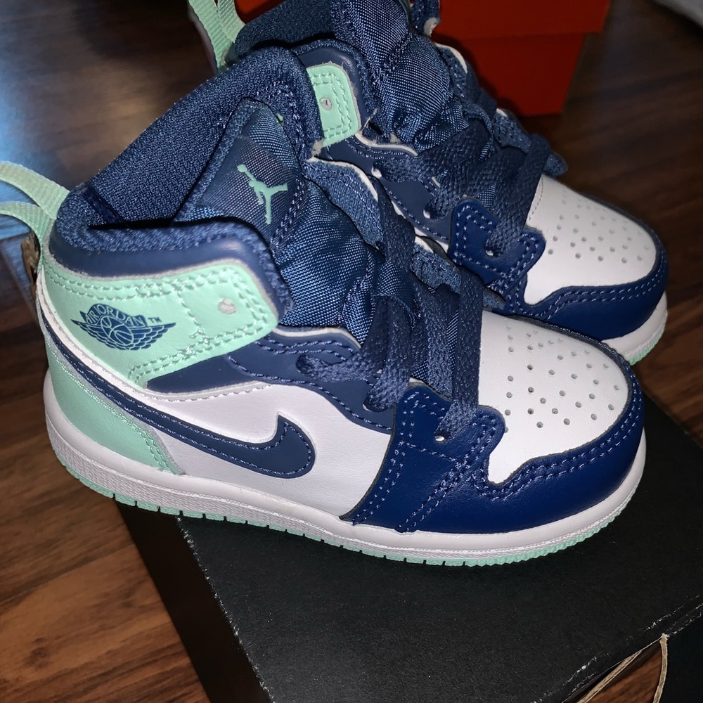 Jordan 1 Mid Toddler Navy/Mint